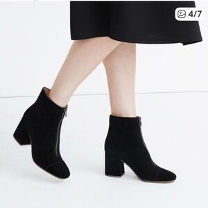 Madewell The Amalia Black Suede Ankle Boots